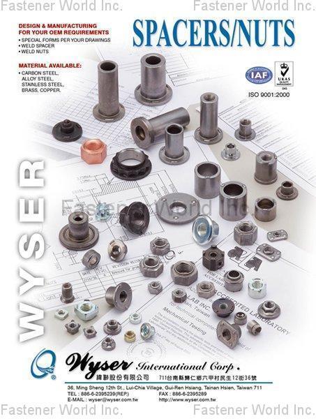 WYSER INTERNATIONAL CORP.  , Spacers, Nut , Casting Machine Bases