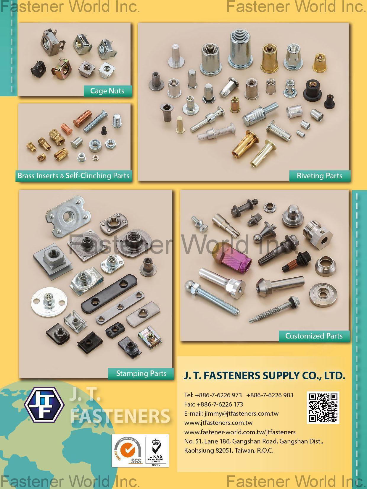 J. T. FASTENERS SUPPLY CO., LTD.  , Riveting Parts, Stamping Parts, Customized Parts, Brass Inserts & Self-Clinching Parts , Blind Nuts / Rivet Nuts