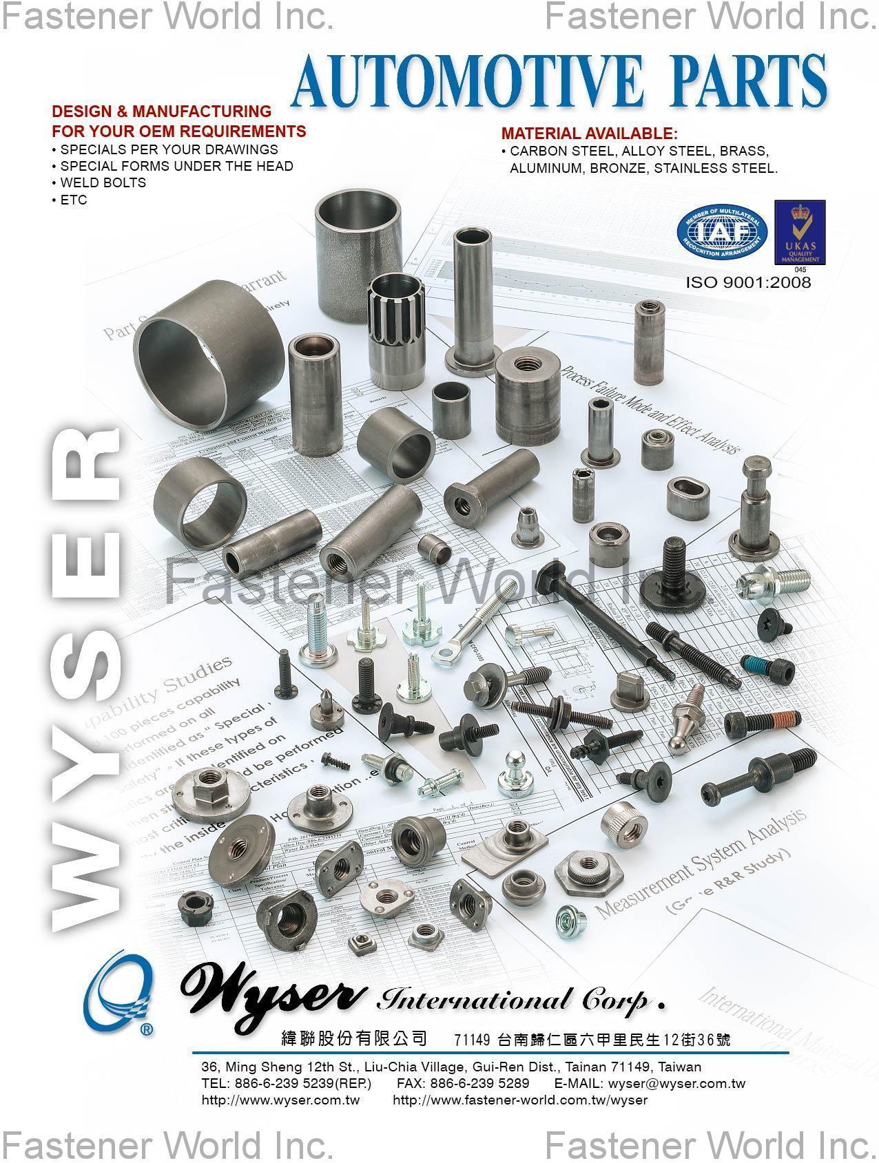 WYSER INTERNATIONAL CORP.  , Automotive Parts , Automotive Parts