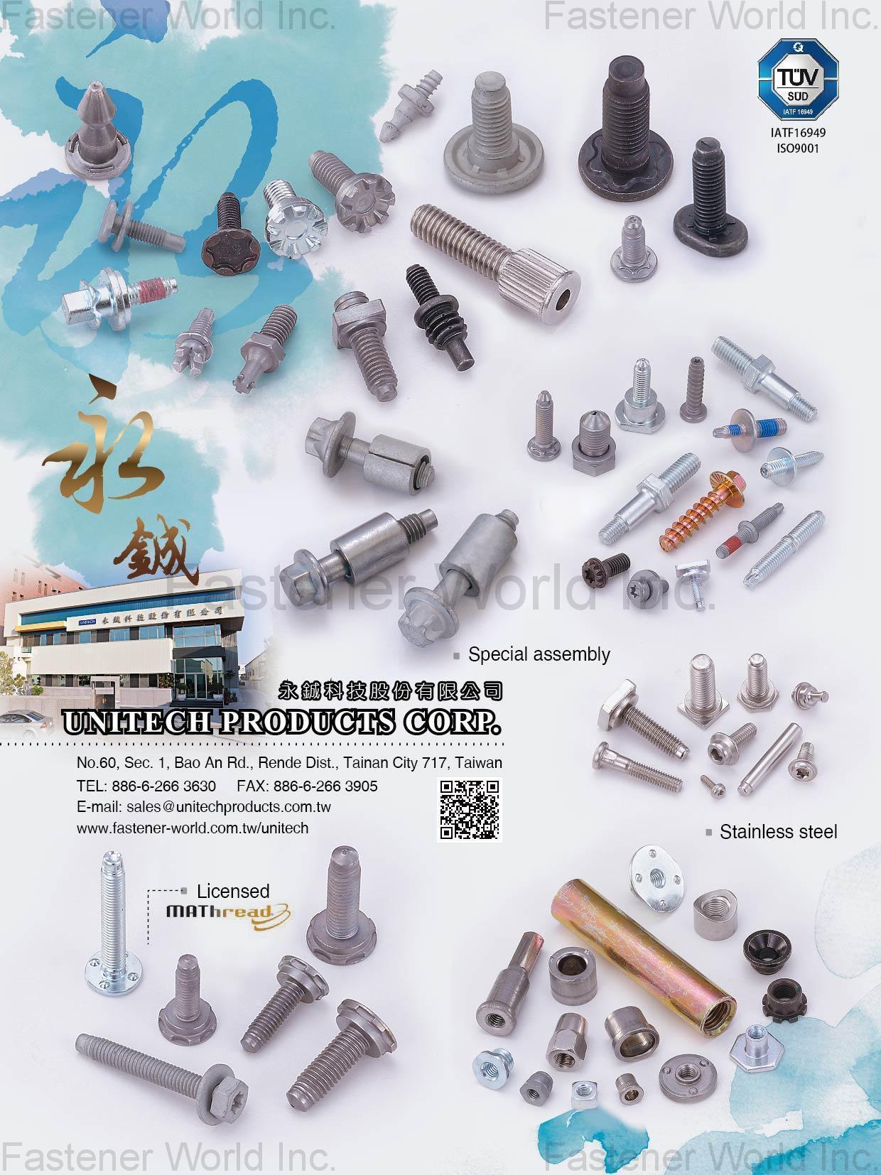 SPEC PRODUCTS CORP.-Unitech Factory , MAThread, Special Fasteners, Automotive Fasteners , Stainless Steel Bolts