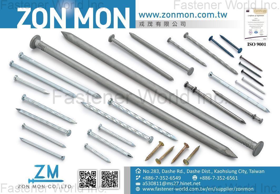 ZON MON CO., LTD. , Outdoor Construction Nails, Concrete Nails, Drywall Nails, Duplex Nails , Concrete Nails