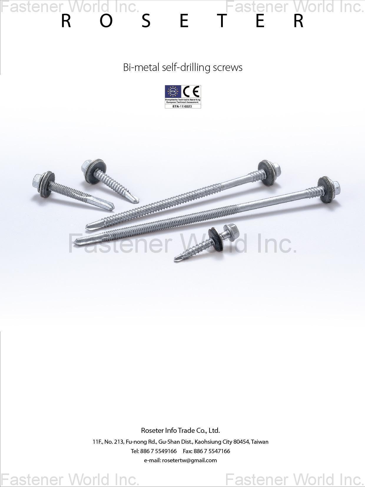 ROSETER INFO TRADE CO., LTD.  , Bi-metal Self-drilling Screws , Bi-metal Self-drilling Screws