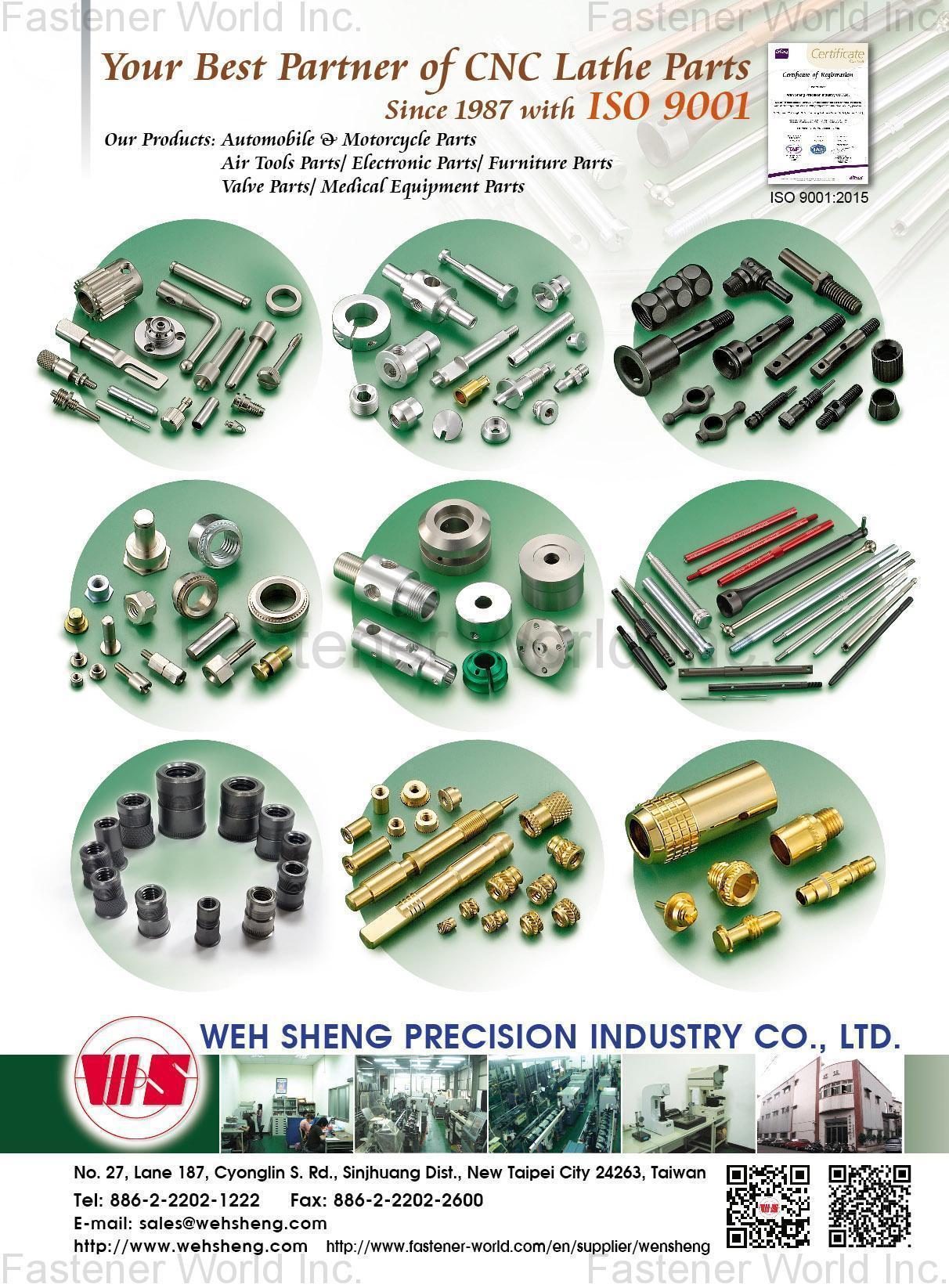 WEH SHENG PRECISION INDUSTRY CO., LTD. , Turning parts, CNC machining companies, Turned parts manufacturers,Precision turned parts manufacturer,CNC lathe parts,CNC turned part,Conduit fittings,CNC turned and machined parts,Industrial parts supplier,Custom cnc machining,Custom cnc machined parts,Precision machine shops,Precision machined components company,Brake line fitting,Taiwan turning parts , Automotive Parts