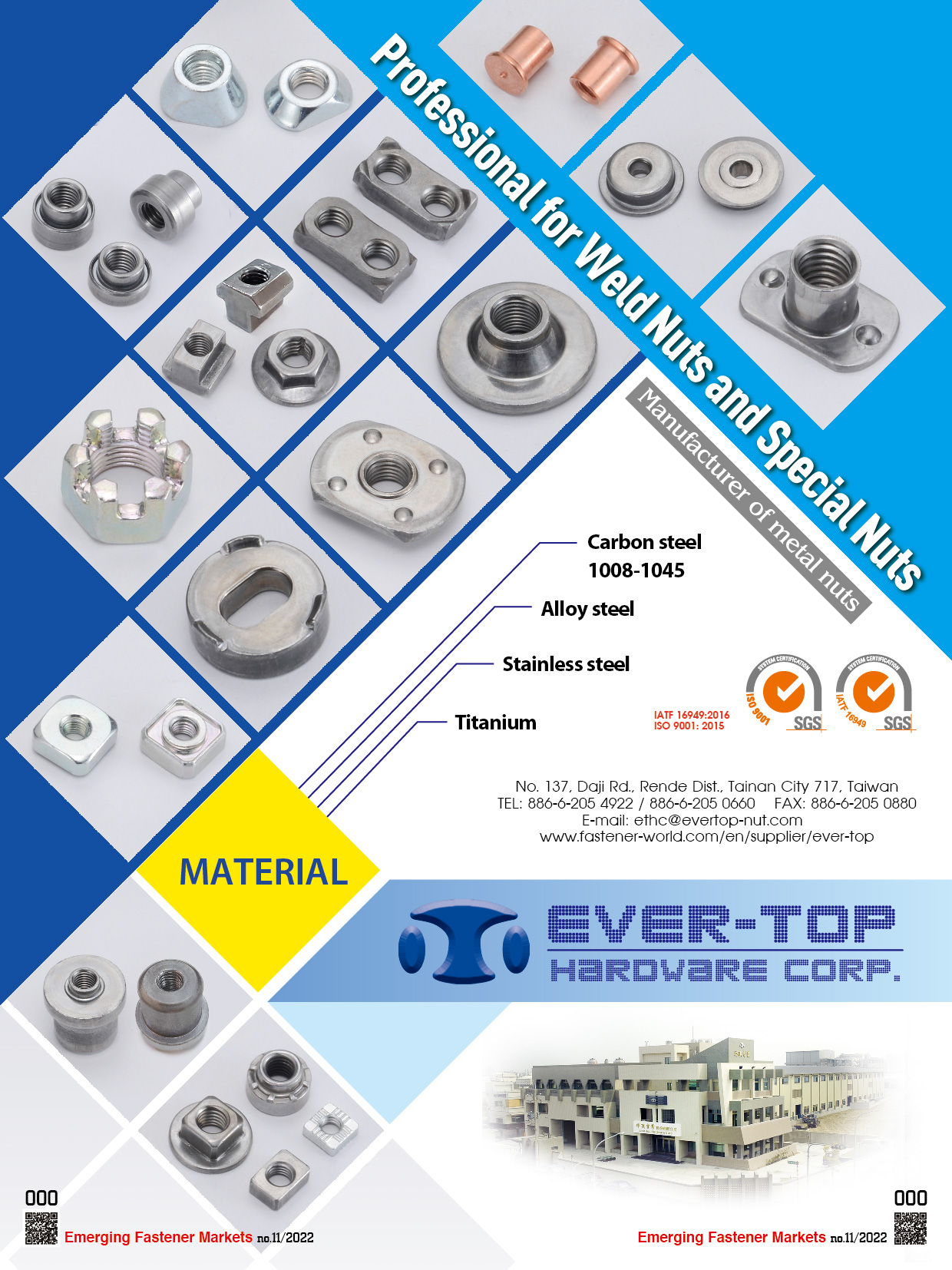 EVER-TOP HARDWARE CORP.  , Weld Nuts, Special Nuts, Metal Nuts