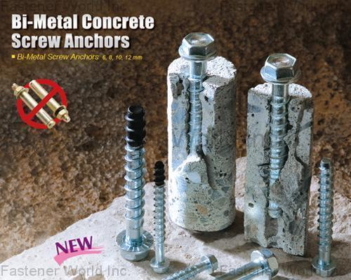 SHEH KAI PRECISION CO., LTD.  , Bi metal concrete anchor , Bi-metal Concrete Screw Anchors