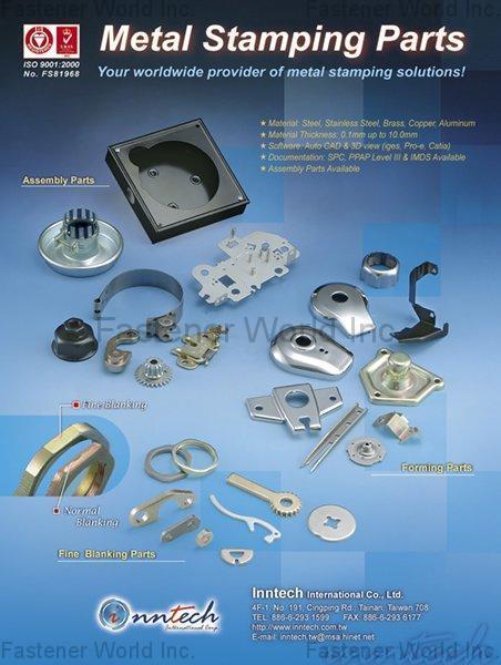INNTECH INTERNATIONAL CO., LTD.  , Assembly Parts, Fine Blanking Parts, Forming Parts , Tool Pots And Automatic Tool Changers For Machining Centers