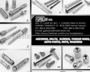 Anchors, Bolts, Screws, Thread Rods, Auto-Parts, Nuts, Washers(GELA & COMPANY )