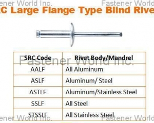 Large Flange Type Blind Rivets(SPECIAL RIVETS CORP. (SRC))