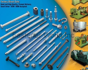 New and Used Fastener Machinery, Bolt/Nut Former, Heading Machine, Thread Rolling Machine, Trimming Machine, Other Related New and Second Hand Facilities, Customized Special Screws/Bolts(YEE KUN MACHINE INDUSTRIAL CO., LTD.)