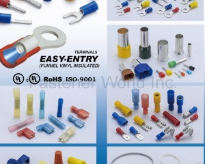 Insulated Terminals, Electric Terminals, Ring Terminals, Solderless Terminals, Crimping Terminals, Terminal Connectors, Cord End Sleeves, Cable Lugs(SGE TERMINALS & WIRING ACCESSORIES INC.)