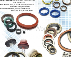 Rubber bonded to metal parts, pure rubber parts, including Bonded (Dowty) Washer, Banjo Bolt Seal, O-ring, Square Ring, V-Ring, Gasket(SHIAN FU ENTERPRISE CO., LTD.)