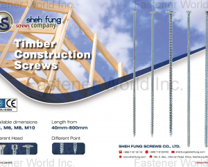 Timber Construction Screws(SHEH FUNG SCREWS CO., LTD. )