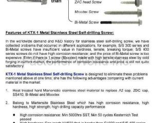 KTX-1 Metal S. S. Self-drilling Screw(寬仕工業股份有限公司 )