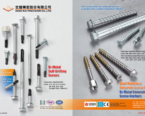 Bi-Metal Self-Drilling Screws, Bi-Metal Concrete Screw Anchors, Dual-Hardness Concrete Screw Anchors(SHEH KAI PRECISION CO., LTD. )