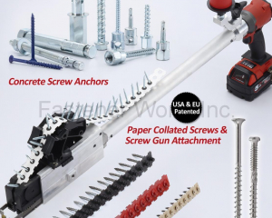 Concrete Screw Anchors, Paper Collated Screw & Screw Gun Attachment, Composite Deck Screws(ChiRek Fastener Corporation)