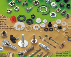 Cage Nuts / SPP / Retaining Rings, Nylon Washer, Flat Washer, Cap Nut, Plastic Screws, Plastic Nuts, Rubber O-Ring, Various Plastic Products, Automotive Fasteners, Multi-Stage Screws & Parts, Penta (Washer) Head Bolts, Special Stainless Steel Parts, Tee Head Bolts, Wheel Hub Bolts, Corten Steel Bolts, Silicon Bronze Fasteners, Special Shoulder Bolts, Construction Fasteners(EASON TECH INDUSTRIAL CO., LTD. )