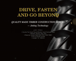 Drive, Fasten and Go Beyond, Quality made Timber Construction Screws(MULTIFORM FASTENERS CO., LTD.)
