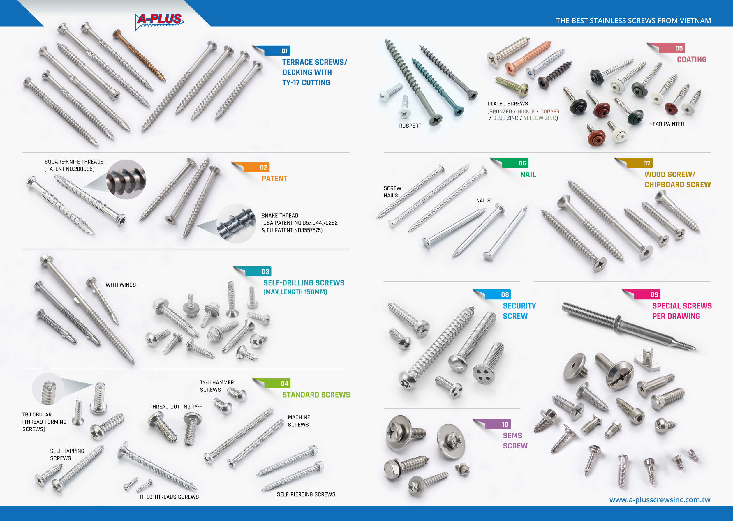 A-PLUS SCREWS INC. Online Catalogues