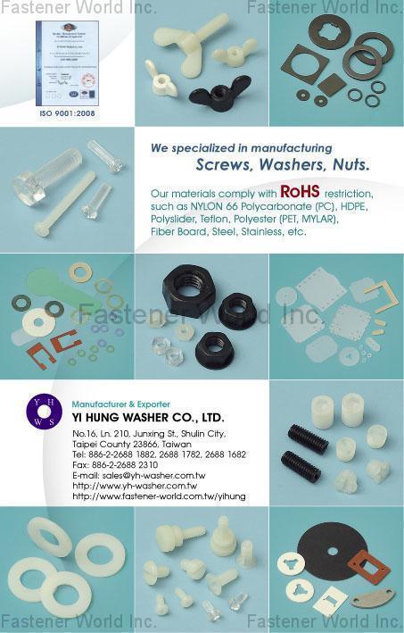 YI HUNG WASHER CO., LTD.  , Screws, WASHER, Nuts , Washers