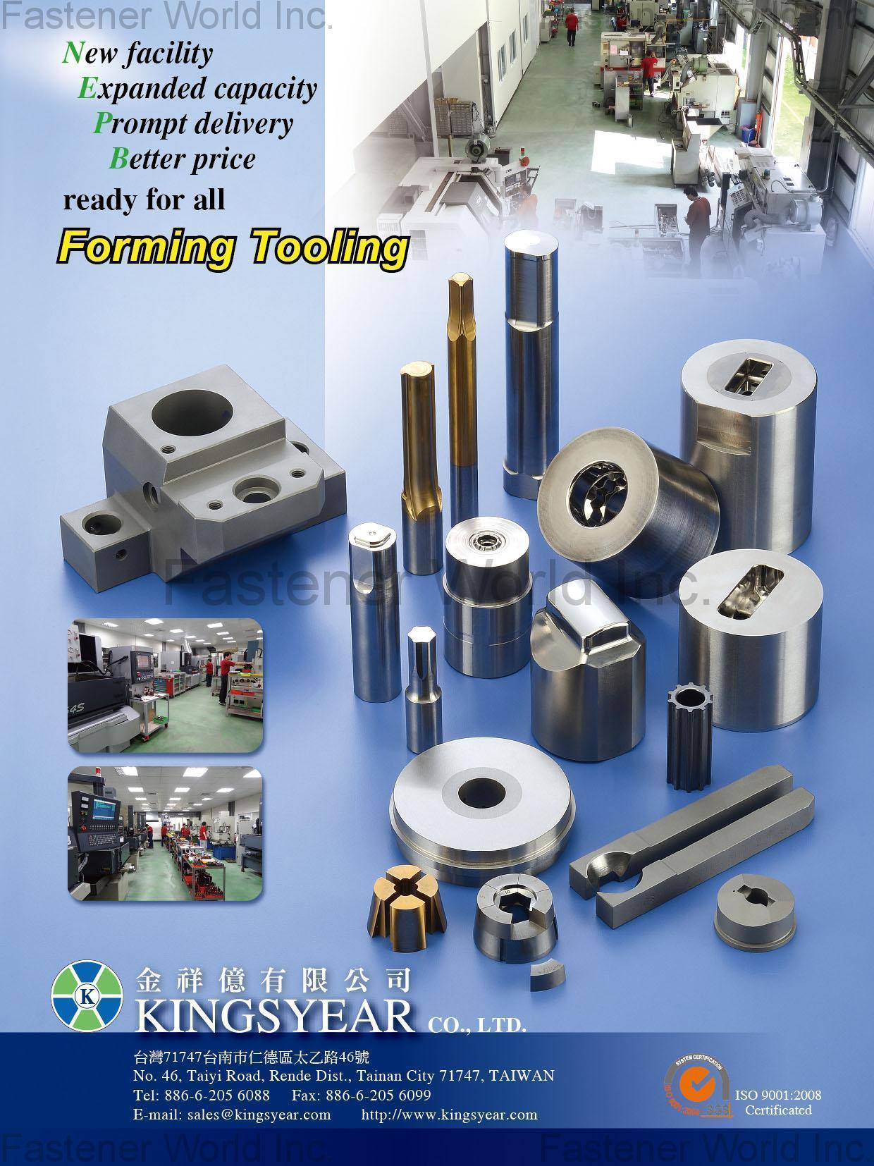 KINGSYEAR CO., LTD.  , Carbide Dies, Forming Punches & Pins, Forming Tools , Special Cold / Hot Forming Parts