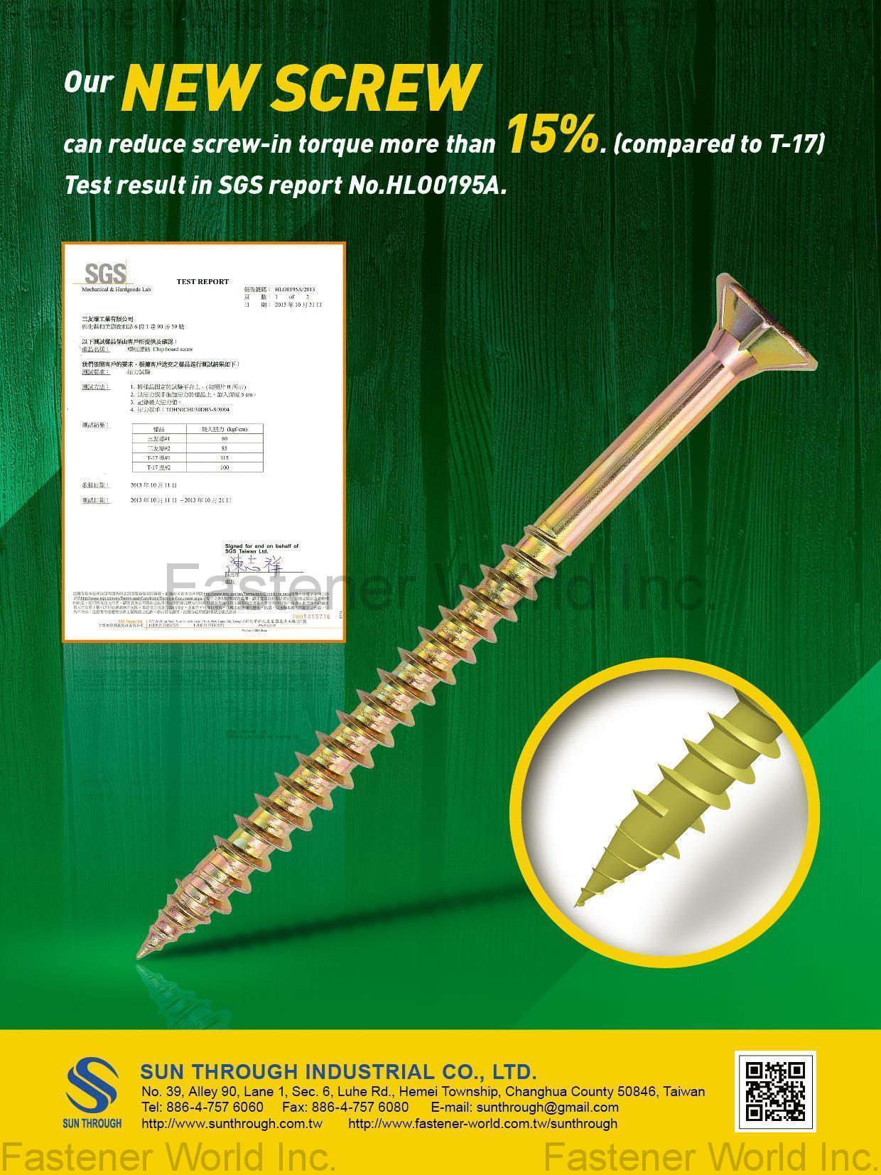SUN THROUGH INDUSTRIAL CO., LTD. , Self-drilling Screws , Self-drilling Screws