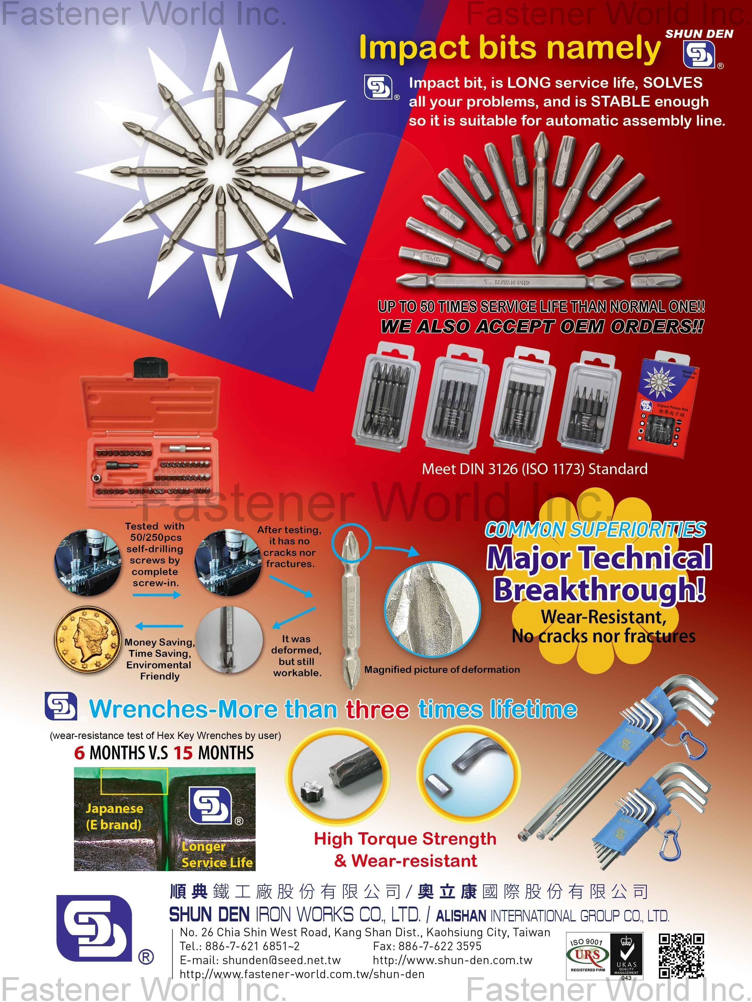 SHUN DEN IRON WORKS CO., LTD.  , Hex Key Wrenches, Power Bits, Amazing / Excellent Series Tools , Hex-key Wrenches