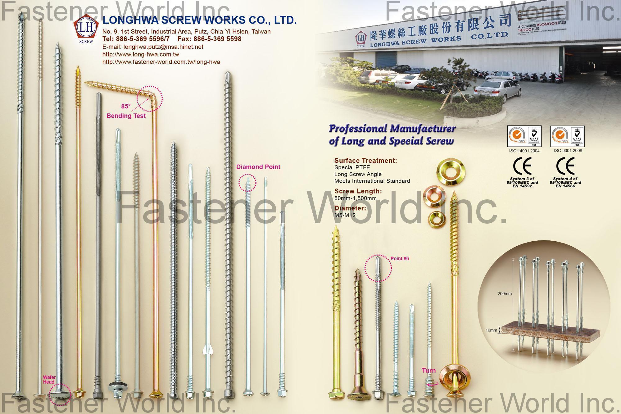 LONG HWA SCREW WORKS CO., LTD.  , Chipboard Screws,Self Drilling Screw,Concrete Screw,Distance Screws,Special Screw , Self-drilling Screws