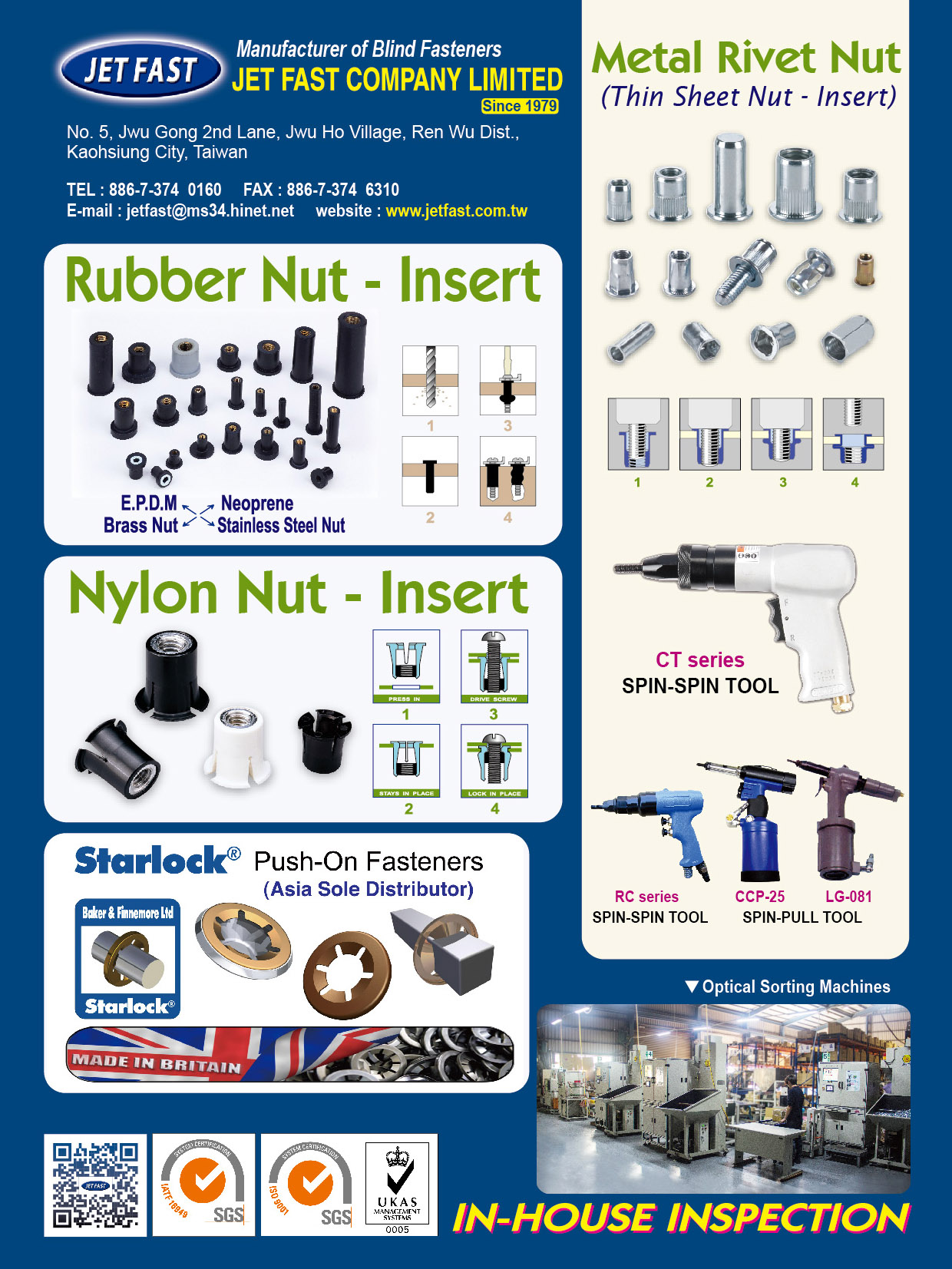 Blind Nuts / Rivet Nuts Rubber Nut - Insert, Nylon Nut - Insert, Blind Rivet Nut, Metal Rivet Nut, Starlock