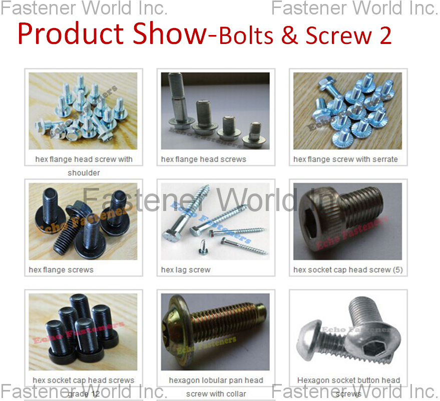 ECHO FASTENERS , Bolt&Screws , Metal Bolts