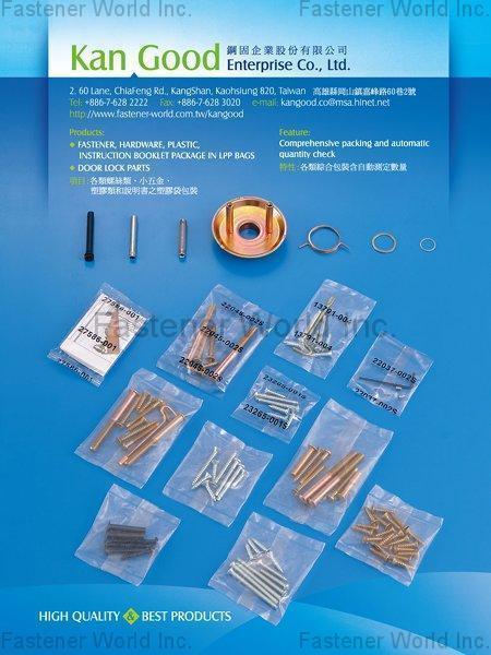 ZENITH GOOD ENTERPRISE CO., LTD.  , Fastener, Hardware, Plastic, Instruction Booklet Package in LPP Bags , All Kinds of Screws