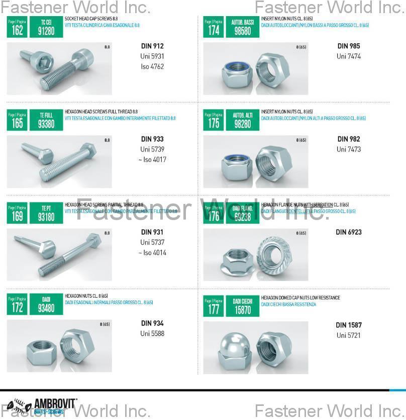 AMBROVIT S.P.A. , Nuts, Washers, Bolts, Threaded Rods , Socket Head Cap Screws