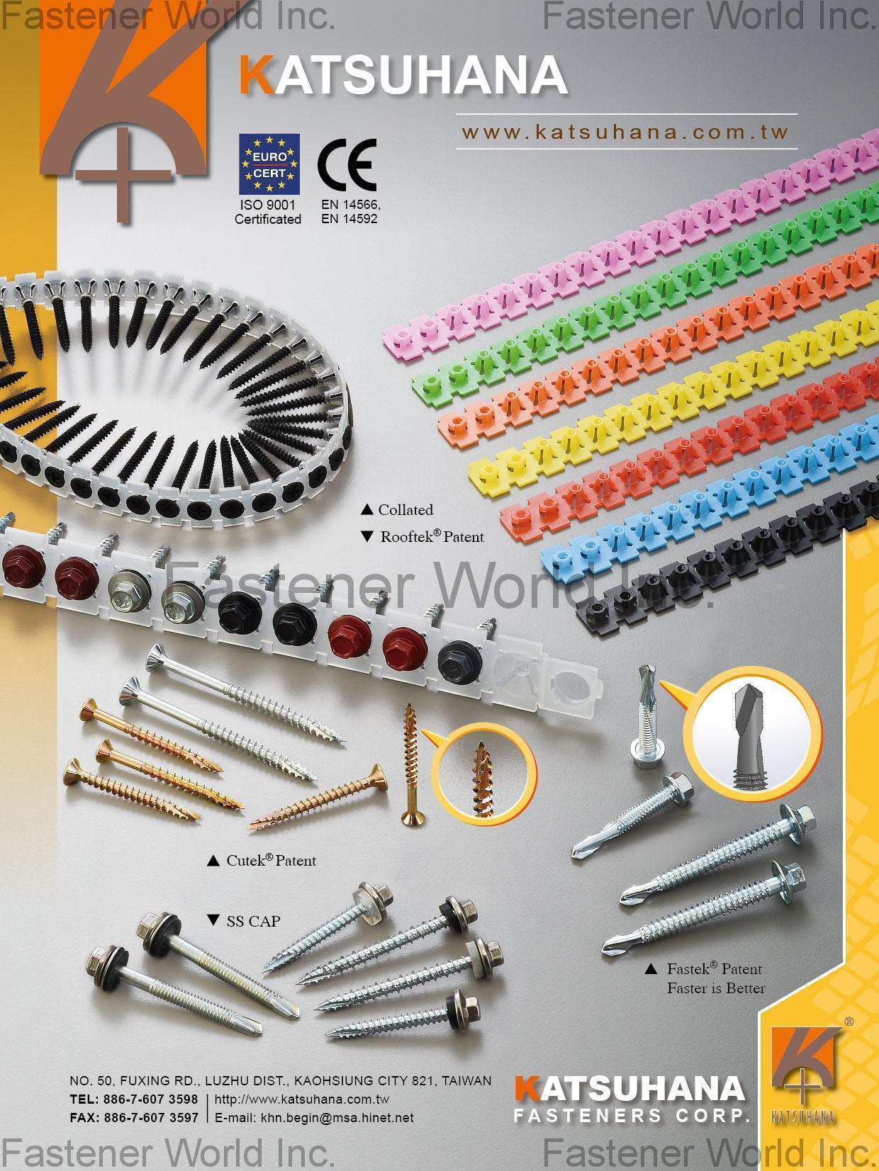 KATSUHANA FASTENERS CORP.  , Collated / Rooftek® /Cutek® / Fastek® , All Kinds of Screws