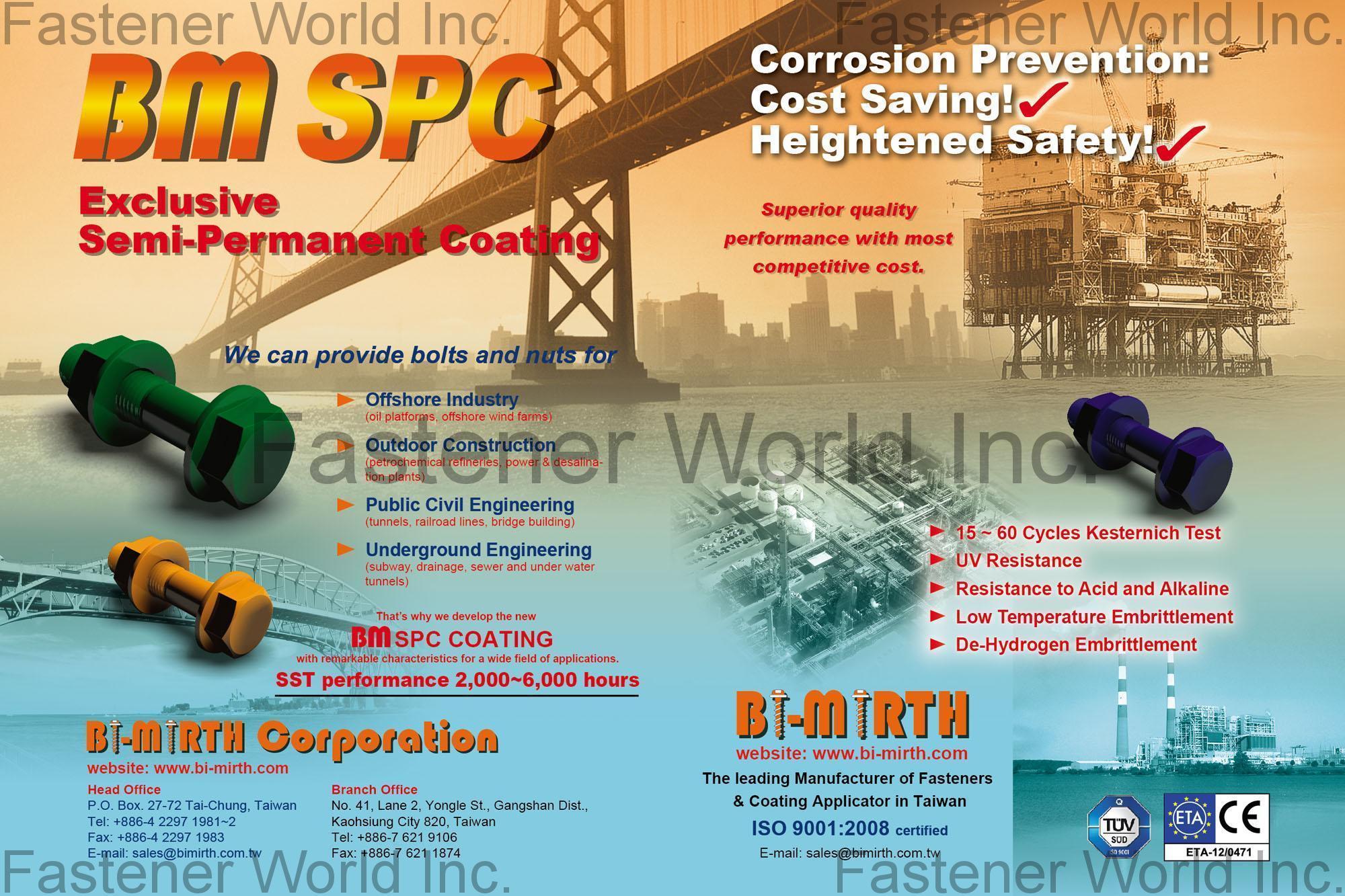 BI-MIRTH CORPORATION , BM SPC Coating , ED Coating