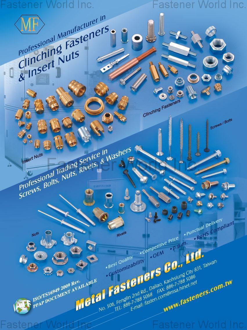 METAL FASTENERS CO., LTD.  , Clinching Fasteners , Insert Nuts