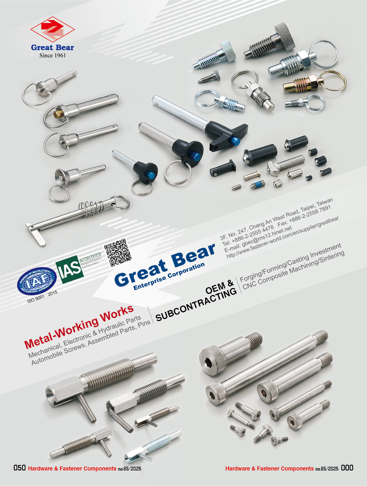 GREAT BEAR ENTERPRISE CORPORATION , Mechanical, Electronic & Hydraulic Parts, Automobile Screws, Assembled Parts, Pins , Automotive Parts