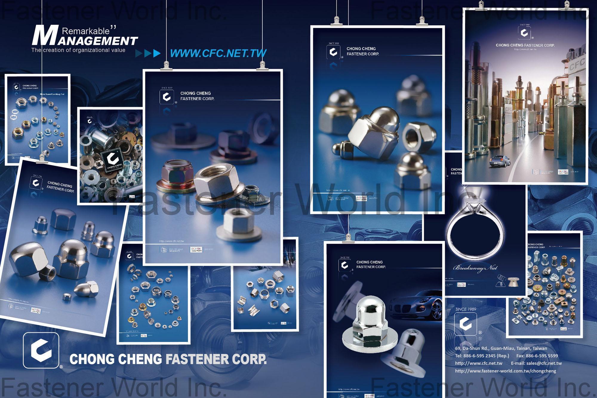 CHONG CHENG FASTENER CORP. (CFC) , Hex Nut with Flat & Conical Washer, Flange Nylon Insert Lock Nut, HEX NUT WITH SPECIAL WASHER, CONICAL SPRING WASHER NUT, CONICAL WASHER NUT, NYLON INSERT NUT WITH WASHER, SPECIAL CONICAL WASHER NUT, DIN 1587, DIN934, DIN982, DIN 985, DIN 986, DIN 917, DIN 562, DIN557, DIN929, DIN928, DIN439, DIN 6923, DIN 6926, DIN6334, DIN980, DIN980V All Metal prevailing Torque, DIN6330, HEX FLANGE CAP NUT, FIN HEX NUT, HEX NYLON INSERT LOCK NUT (NE/NM), HEX THIN NYLON INSERT LOCK NUT (NTE/NTM), HEX FLANGE NUT (SERRATION/ WITHOUT SERRATION), HEX KEPS NUT, ACORN CAP NUT, SQUARE NUT, HEX SLOTTED NUT, HEX JAM  , Acorn Nuts