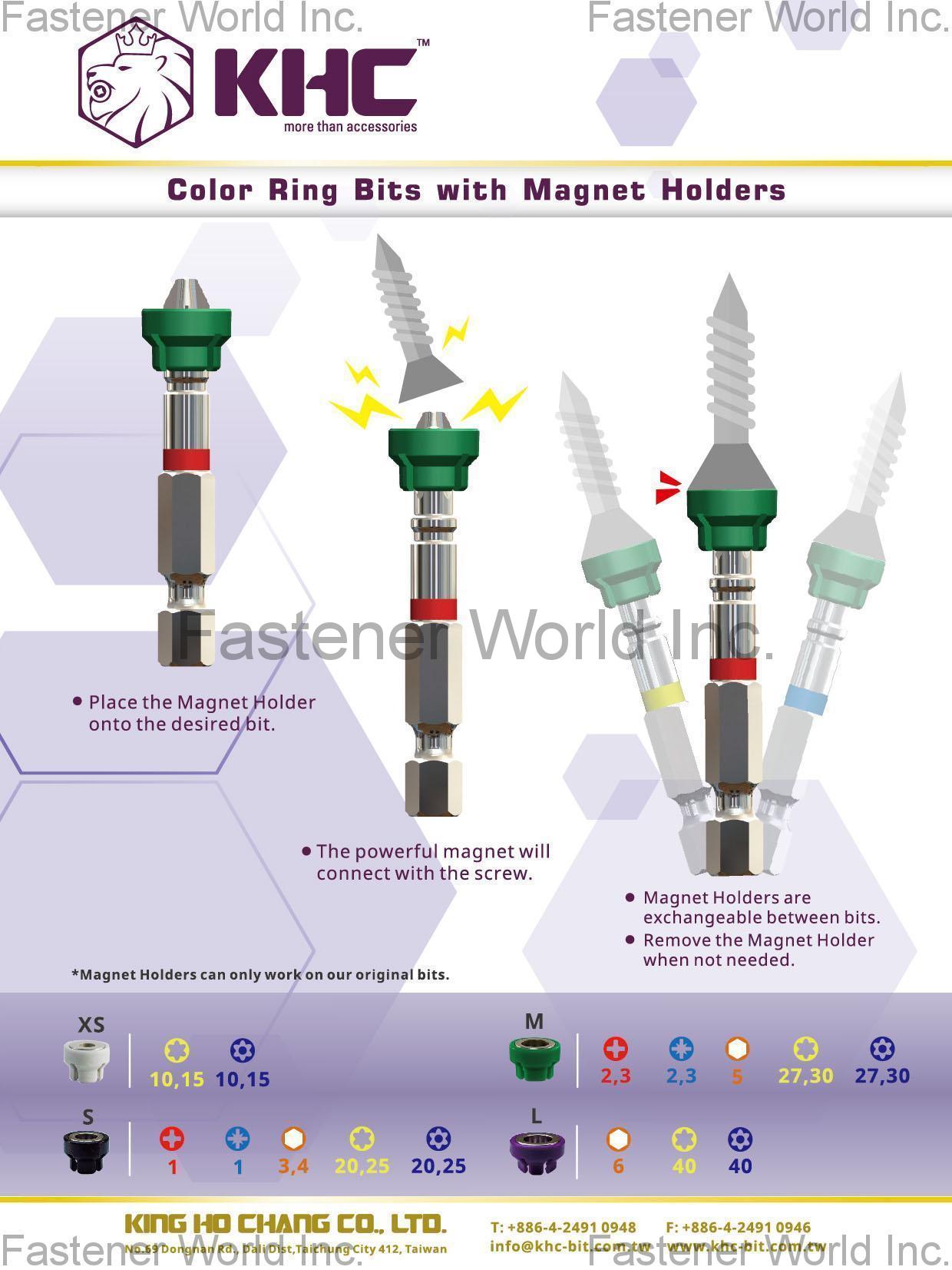 KING HO CHANG CO., LTD. , Color Ring Bits with Magnet Holders , Socket Bits KING HO CHANG CO., LTD. , Color Ring Bits with Magnet Holders , Socket Bits