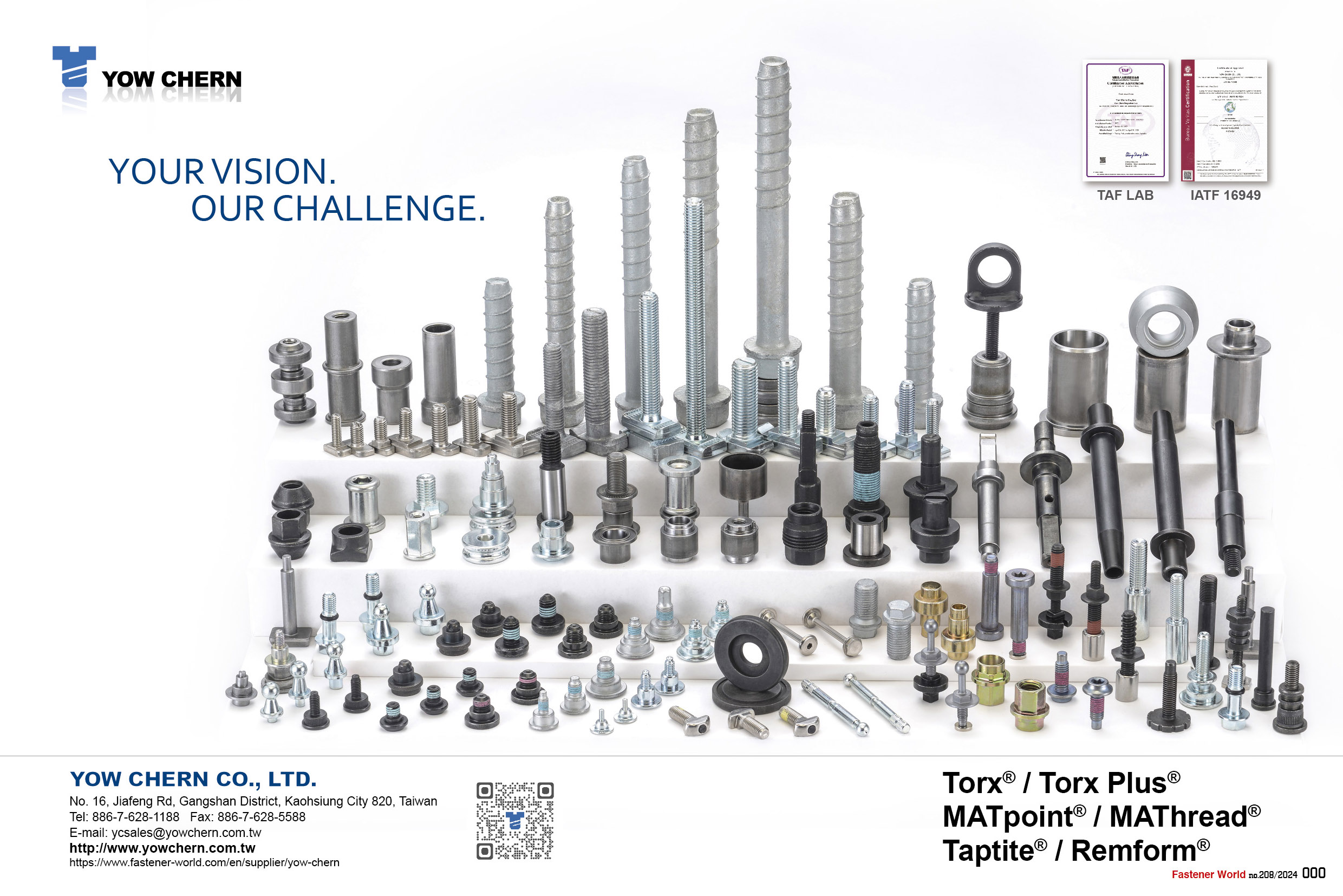 YOW CHERN CO., LTD.  , Nuts, Bolts, Special Components & Industrial Parts (MATHREAD & MATpoint & Torx & Torx Plus) , Special Parts