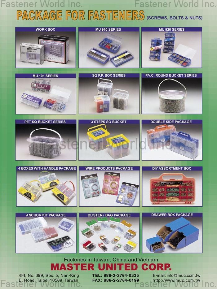 MASTER UNITED CORP.  , Package for Fasteners , Packing Box