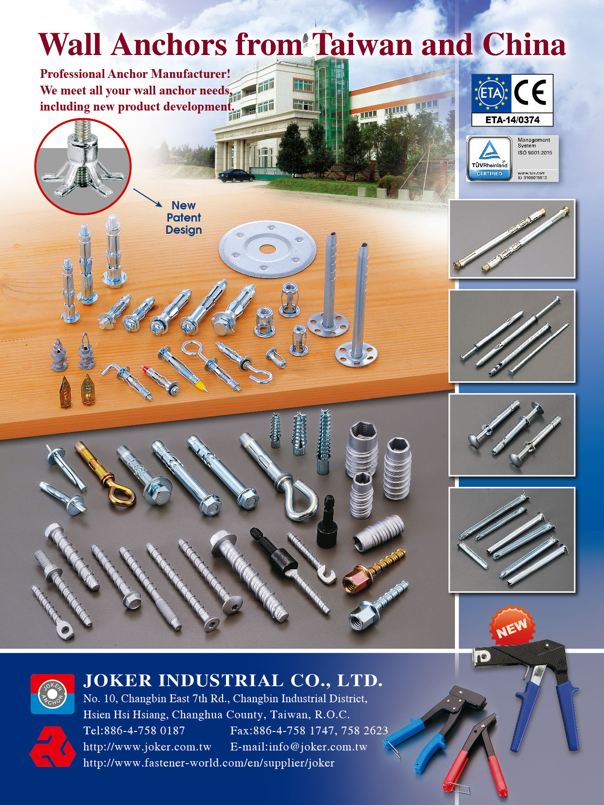 JOKER INDUSTRIAL CO., LTD.  , ANCHOR , Hollow Wall Anchors