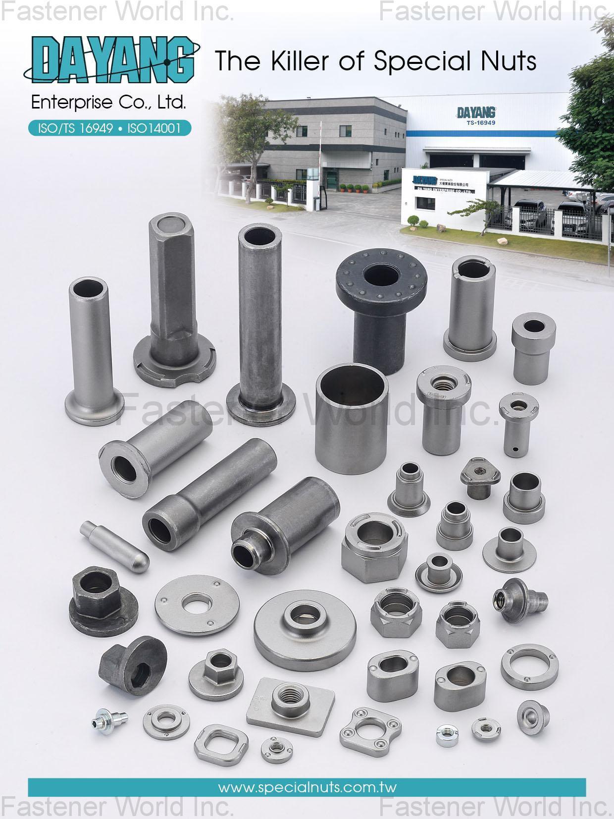 Da Yang Enterprise Co., Ltd. , SPECIAL PARTS, WELD NUTS, T-NUTS, TUBES, SPECIAL RIVETS