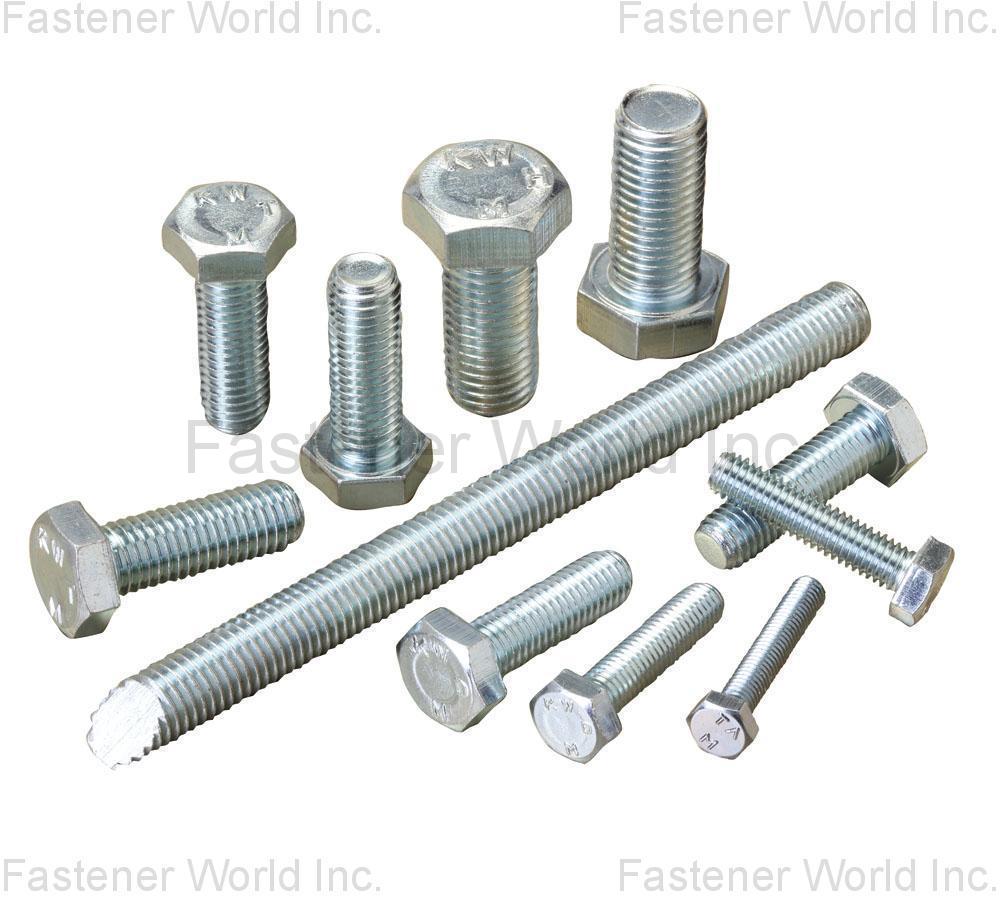 KAO WAN BOLT INDUSTRIAL CO., LTD. , Hex Bolt, High Strength bolt, Stud Bolt, Anchor Bolt, Hex Nut, Hex Heavy Nut, Screw, Self drilling screw, Tapping screws , Stud Bolts