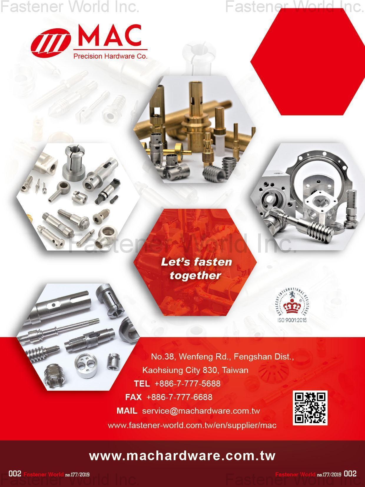 MAC PRECISION HARDWARE CO. , precision CNC parts / Machining parts and related parts , CNC parts, CNC lathe