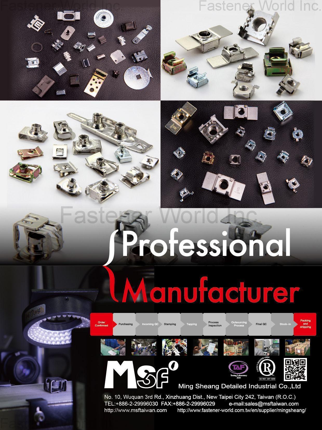 MING SHEANG DETAILED INDUSTRIAL CO., LTD  , CAGE NUTS, U-NUTS, CLIPS, RETAINING RINGS, WASHERS , Cage Nuts