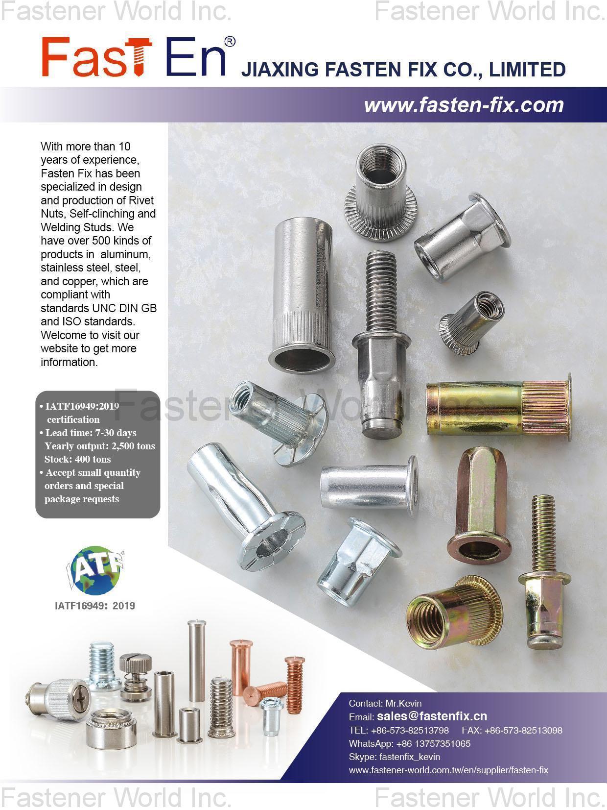 JIAXING FASTEN FIX CO., LIMITED , Rivet Nuts, Self-clinching, Welding Studs , Blind Nuts / Rivet Nuts JIAXING FASTEN FIX CO., LIMITED , Rivet Nuts, Self-clinching, Welding Studs , Blind Nuts / Rivet Nuts
