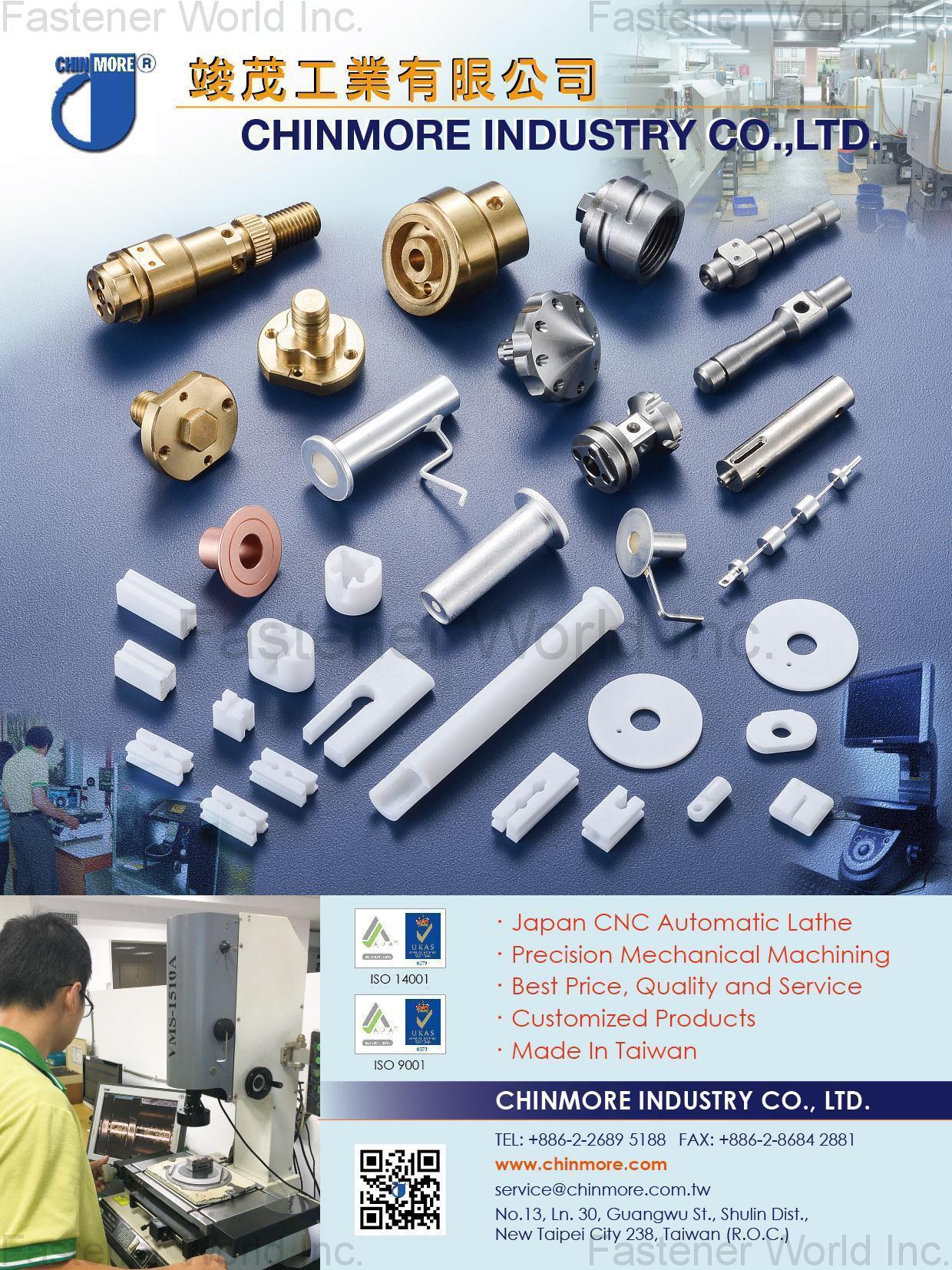 CHINMORE INDUSTRY CO., LTD. , CNC Automatic Lathe, Precision Mechanical Machining , CNC parts, CNC lathe