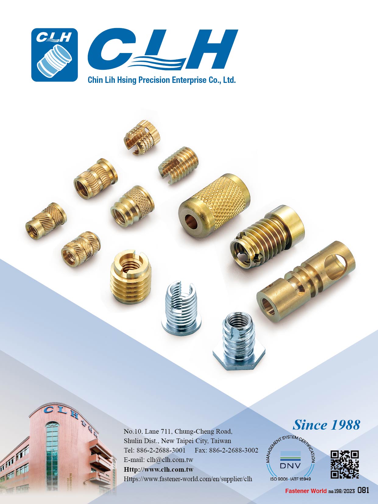 CLH PRECISION ENTERPRISE CO., LTD.  , Brass Inserts, Clinch Parts, CNC Parts , Turning Parts