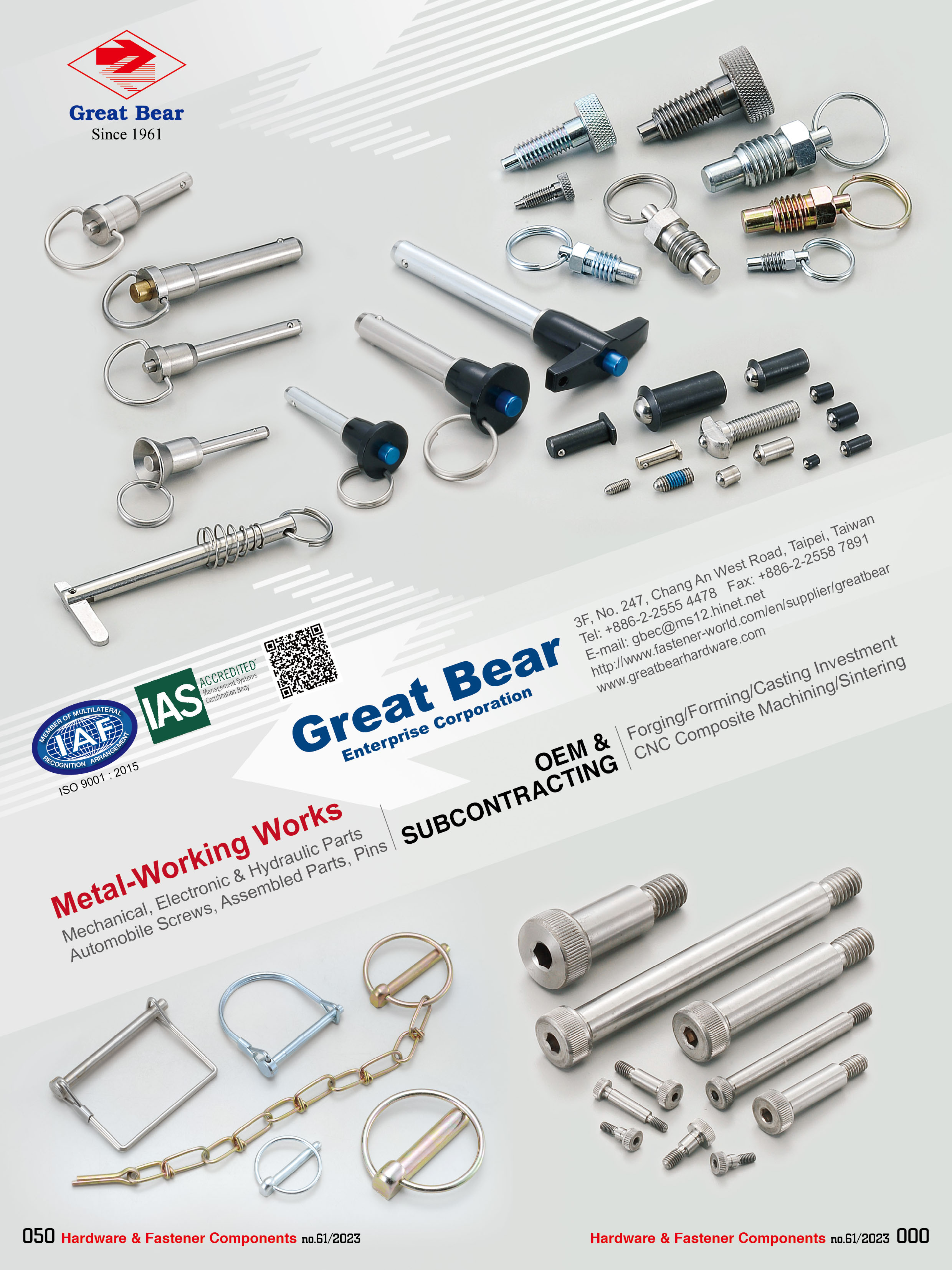 GREAT BEAR ENTERPRISE CORPORATION , Mechanical, Electronic & Hydraulic Parts, Automobile Screws, Assembled Parts, Pins