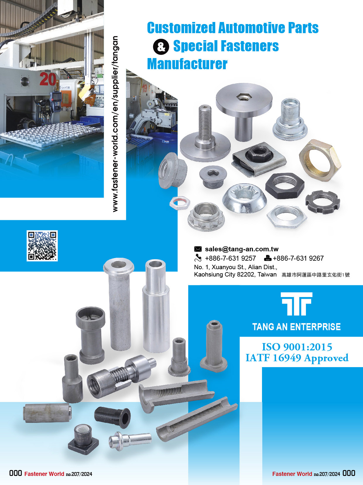 TANG AN ENTERPRISE CO., LTD. , Customized Automotive Parts, Special Fasteners