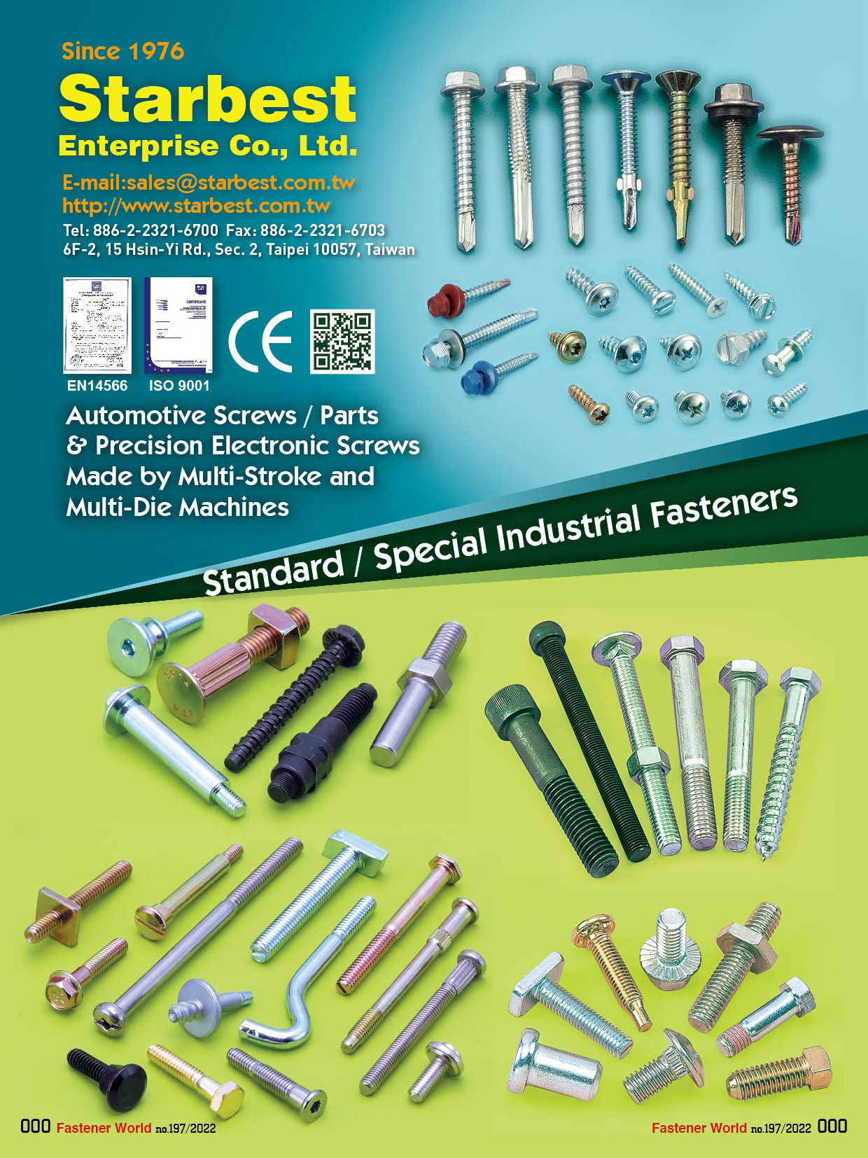 STARBEST ENTERPRISE CO., LTD.  , Automotive Screws / Parts & Precision Electronic Screws, Standard / Special Industrial Fasteners